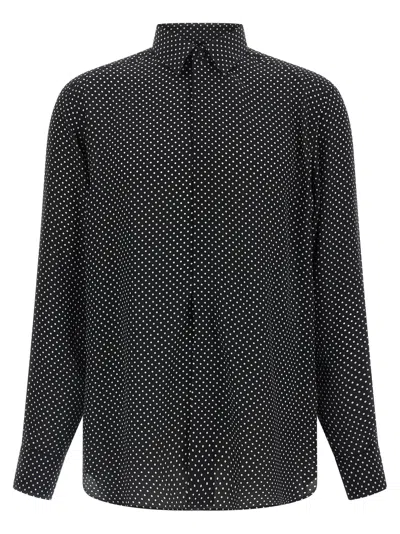Tom Ford Polka-dot Silk Shirt In Black