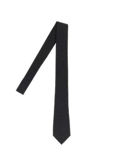 Tom Ford Polka-dot Silk Tie In Black