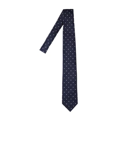 Tom Ford Polka-dot Silk Tie In Blue