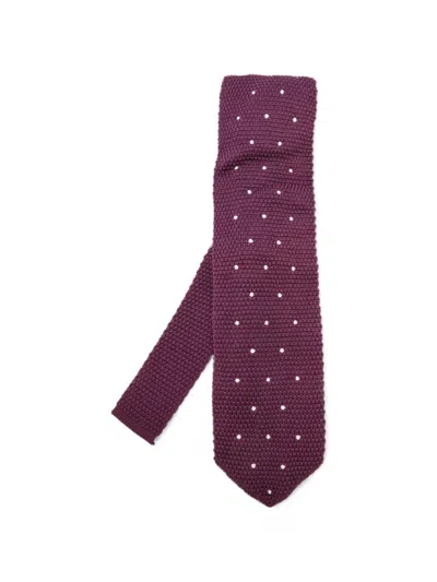 Pre-owned Tom Ford Polka-dot Silk Tie In Purple