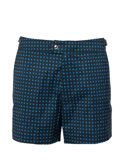 Tom Ford Polka-dot Swim Shorts In Blue