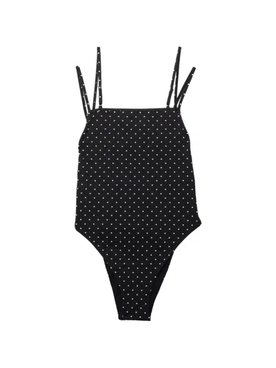 Tom Ford Polka-dot Swimsuit In Black