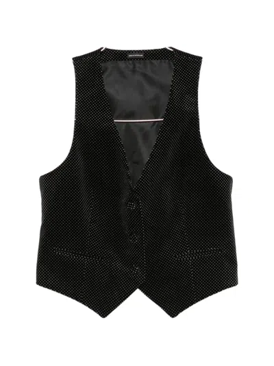 Tom Ford Polka-dot Waistcoat In Black