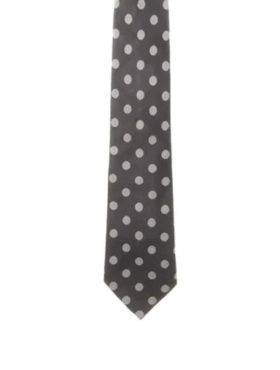 Pre-owned Tom Ford Polk-dot Silk Neck Tie In Grey