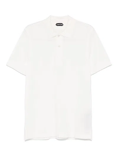 Tom Ford Cut And Sewn Polo Shirt In White