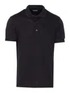 Tom Ford Polo Shirt With Ribbed Cuffs And Short Sleeves In Black