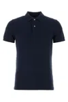 Tom Ford Black Short-sleeves Polo In Cotton Piquet Jersey Man In Ink