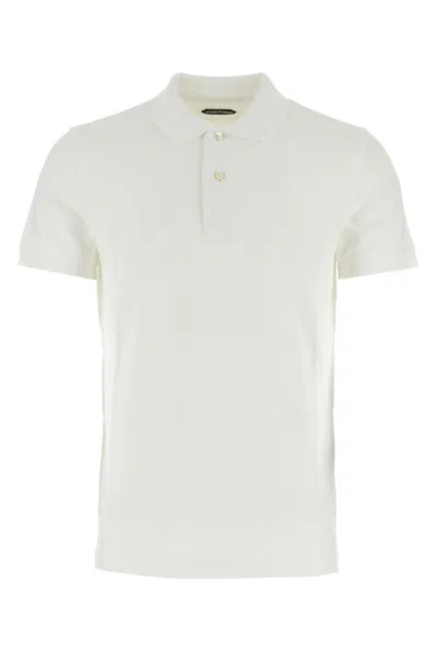 TOM FORD TOM FORD WHITE PIQUET POLO SHIRT