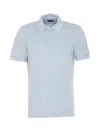 Tom Ford Light-blue Short-sleeves Polo In Cotton Piquet Jersey Man In Blue