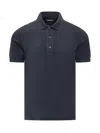 Tom Ford Textured Finish Navy Polo With Front Button Placket In Blue