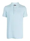 Tom Ford Toweling Cotton Blend Polo Shirt In Blue
