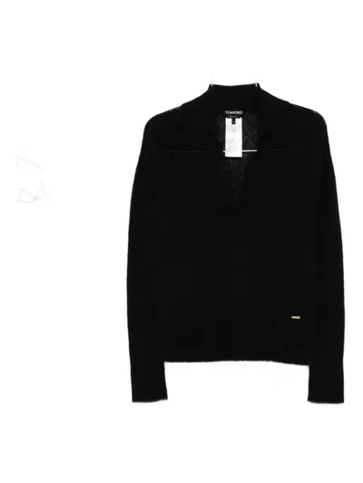 Tom Ford Polo-neck Sweater In Black