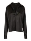 Tom Ford Black Solid Shirt Collar Polo In Black