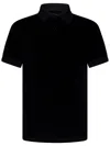 Tom Ford Black Short-sleeves Polo In Cotton Piquet Jersey Man