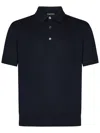 Tom Ford Textured Finish Navy Polo With Front Button Placket In Blue
