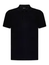 Tom Ford Black Short-sleeves Polo In Cotton Piquet Jersey Man In Black