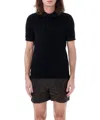 Tom Ford Towelling Polo Shirt In Black