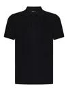 Tom Ford Black Short-sleeves Polo In Cotton Piquet Jersey Man In Black