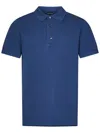 Tom Ford Blue Polo T-shirt With Embroidered Tone On Tone Logo In Cotton Man In Blue