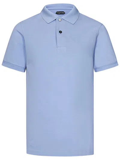 Tom Ford Polo Shirt In Clear Blue