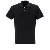 Tom Ford Black Short-sleeves Polo In Cotton Piquet Jersey Man In Black