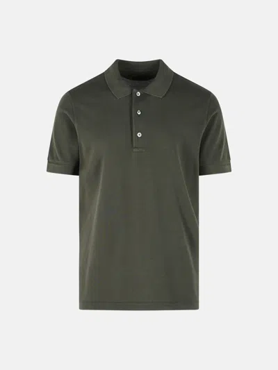 Tom Ford Polo Shirt In Green Cotton Blend