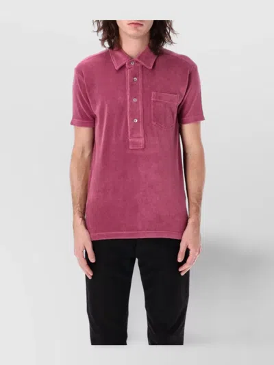 Tom Ford Polo Shirt In Luxurious Terry Cloth In Purple