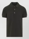 Tom Ford Polo Shirt Ribbed Collar Short Sleeves In Black