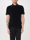 Tom Ford Logo Embroidery Cotton Polo Shirt In Black