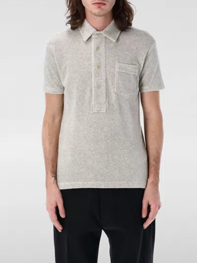Tom Ford Short Sleeved Polo In Grey