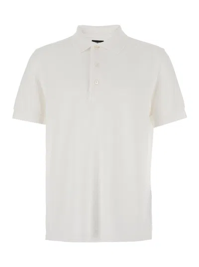 Tom Ford Polo Shirt With Classic Collar In Cotton Blend Man In White