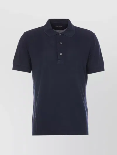 TOM FORD POLO SHIRT WITH RIBBED COLLAR AND SHORT SLEEVES