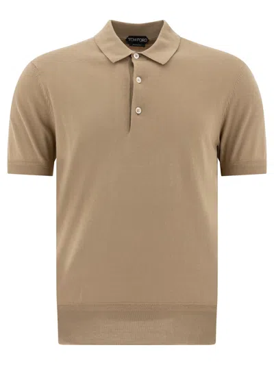 Tom Ford Polo Shirts Beige In Brown