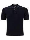 Tom Ford Logo Embroidery Cotton Polo Shirt In Blue