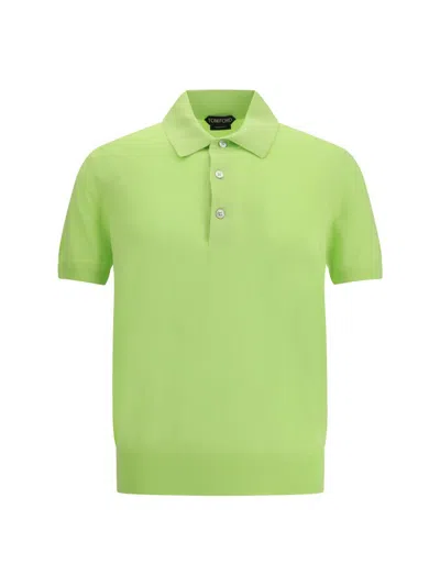 Tom Ford Short-sleeve Button Polo Shirt In Green