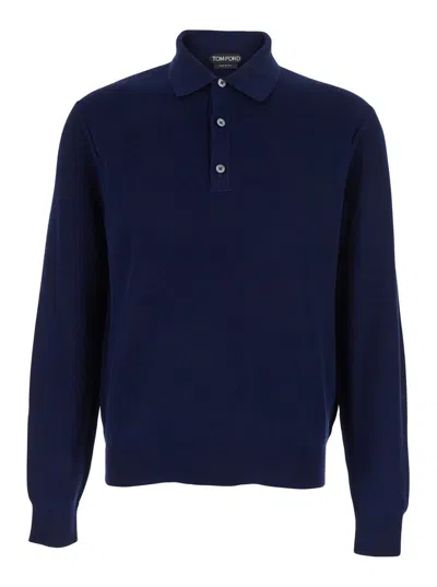 Tom Ford Polo Silk Cotton ml In Blue