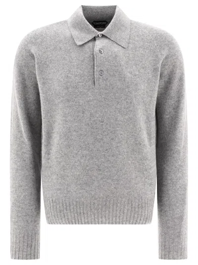 Tom Ford Polo-style Sweater In Gray