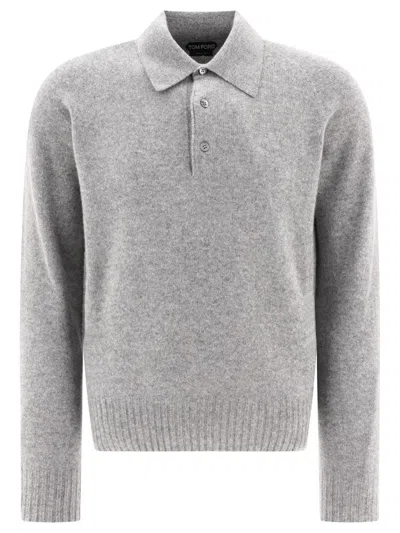 Tom Ford Polo-style Sweater In Grey