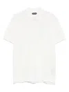 Tom Ford Textured White Pique Polo With Collared Neckline