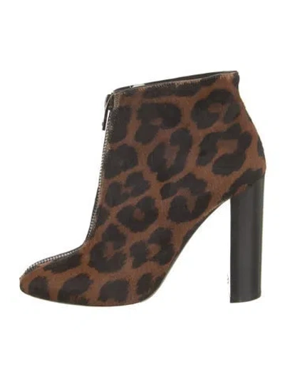 Pre-owned Tom Ford Ponyhair Animal Print Boots In Brown