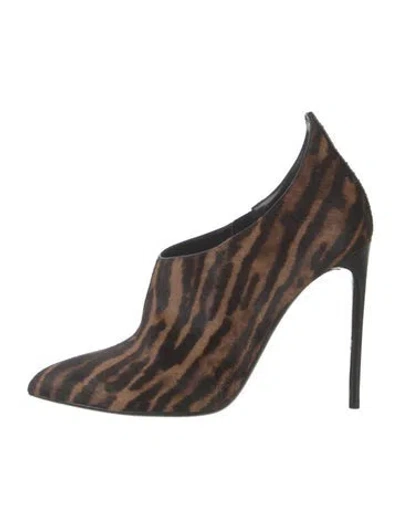 Pre-owned Tom Ford Ponyhair Animal Print Boots In Brown