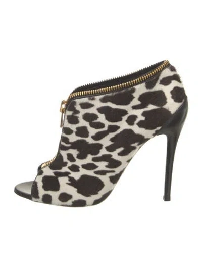 Pre-owned Tom Ford Ponyhair Animal Print Boots In Neutral