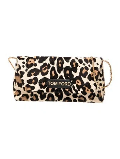 Pre-owned Tom Ford Ponyhair Clutch In Neutrals