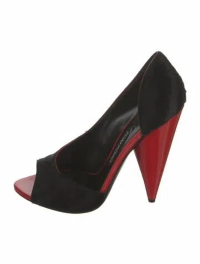 Pre-owned Tom Ford Ponyhair Colorblock Pattern D'orsay Pumps In Multi