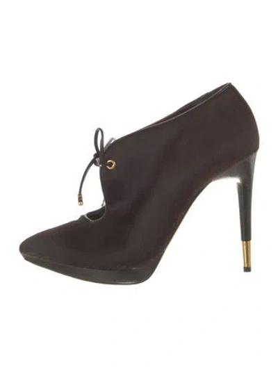 Pre-owned Tom Ford Ponyhair Leather Trim Embellishment Pumps In Brown