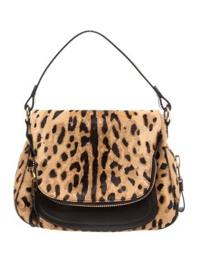Pre-owned Tom Ford Ponyhair Top Handle Bag In Neutral