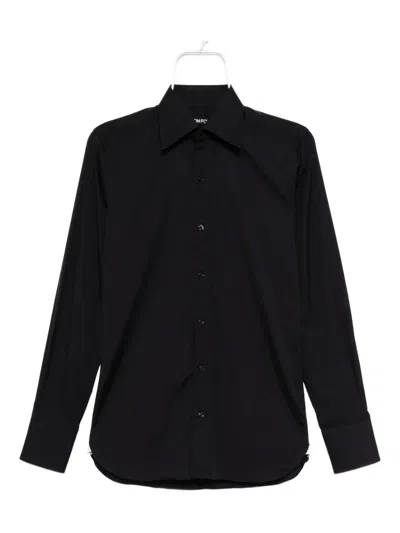 Tom Ford Poplin Shirt In Black