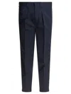 Tom Ford Poplin Trousers With Double Darts In Blue