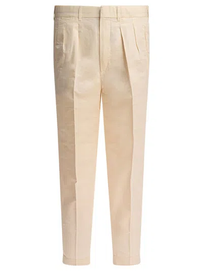 Tom Ford Poplin Trousers With Double Darts In Neutral