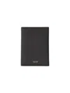 Tom Ford Passport Holder With Textured Calf Leather Finish In Black